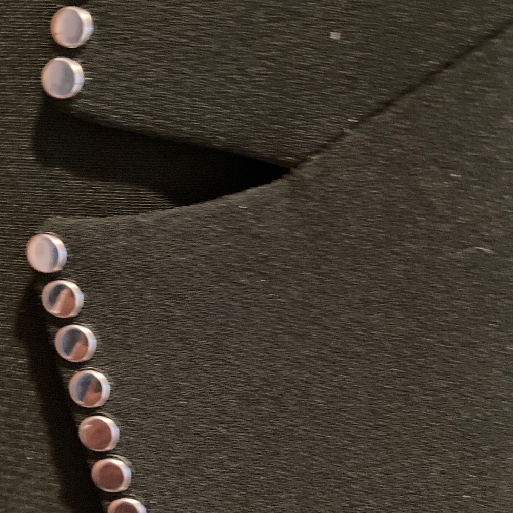 Tahari Black Blazer with silver studs trim - Picture 4 of 9